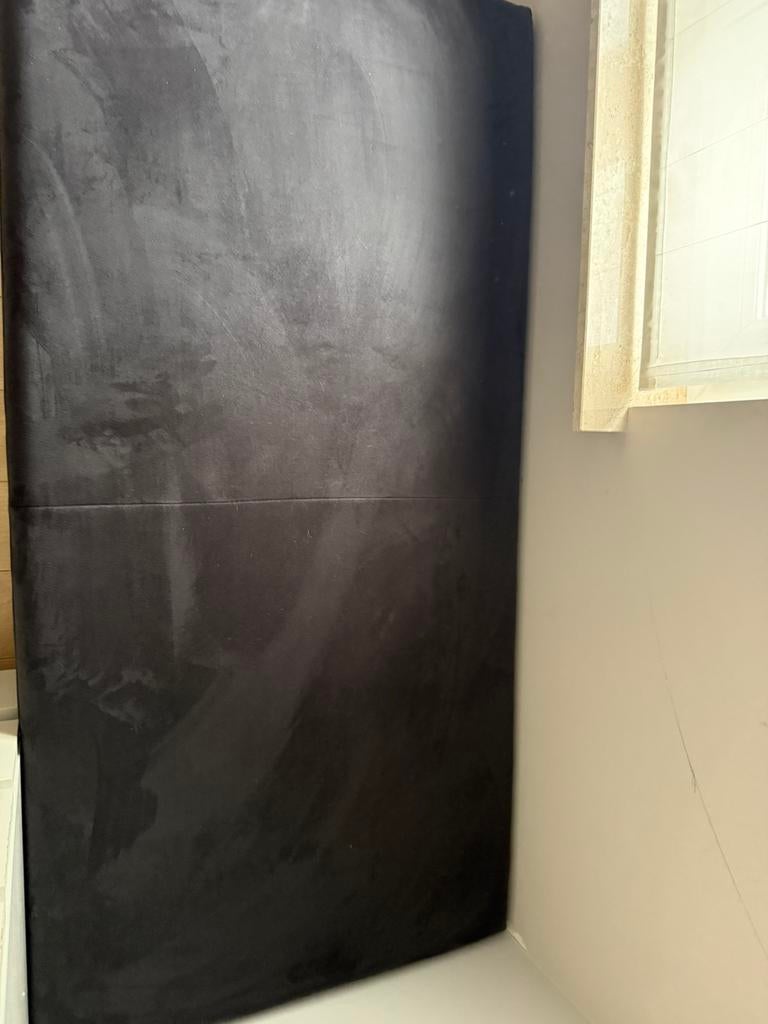 Zetel, poef, Huis en Inrichting, Ophalen, 125 cm of meer, Zwarte poef, Zo goed als nieuw
