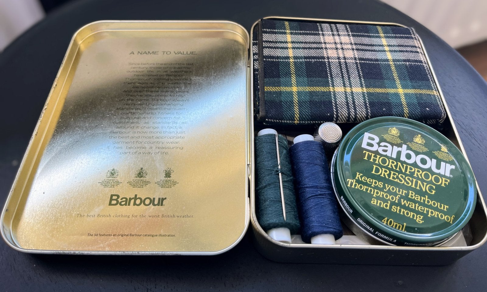 Vintage Barbour Thornproof Repair Kit, Verzenden, Zo goed als nieuw