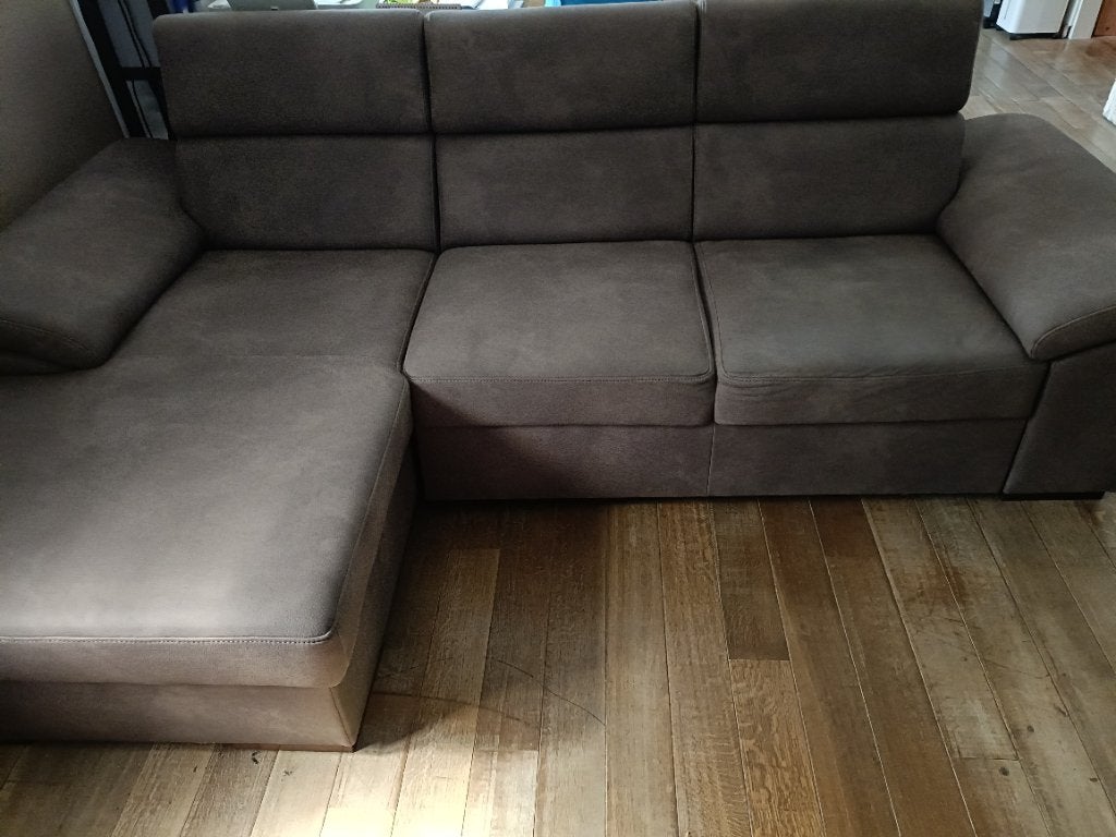 Zetel met lounge en bedfunctie, Ophalen, Zo goed als nieuw, Overige materialen