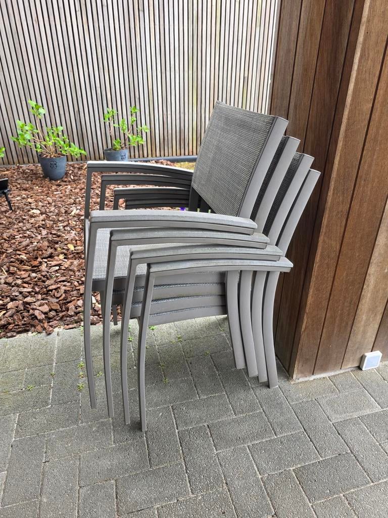 Teak tafel met 4 stoelen, Tuin en Terras, Ophalen, Teakhout