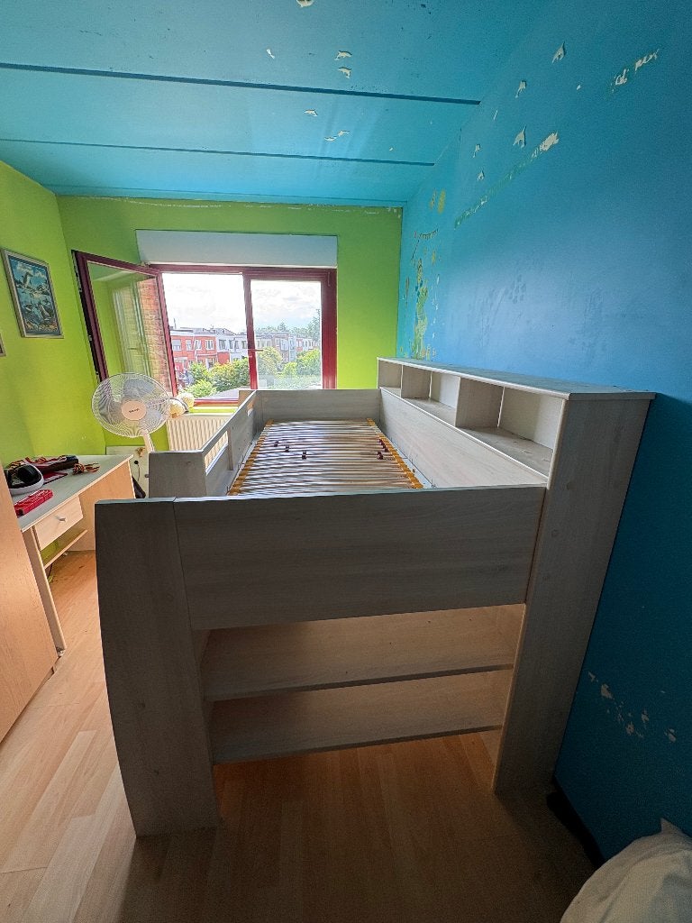 Stapelbed, Huis en Inrichting, Slaapkamer | Stapelbedden en Hoogslapers, Ophalen, Eenpersoons, 160 tot 180 cm, Zo goed als nieuw