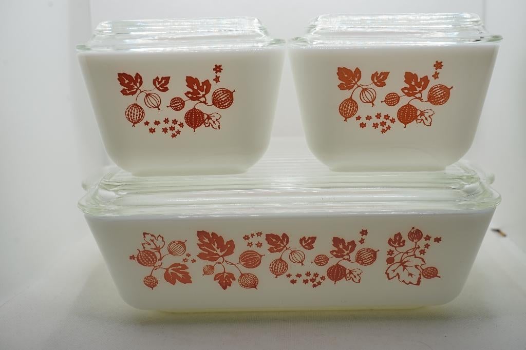 vintage Pyrex Pink Gooseberry set, Verre, Enlèvement ou Envoi, Autres marques, Autres types