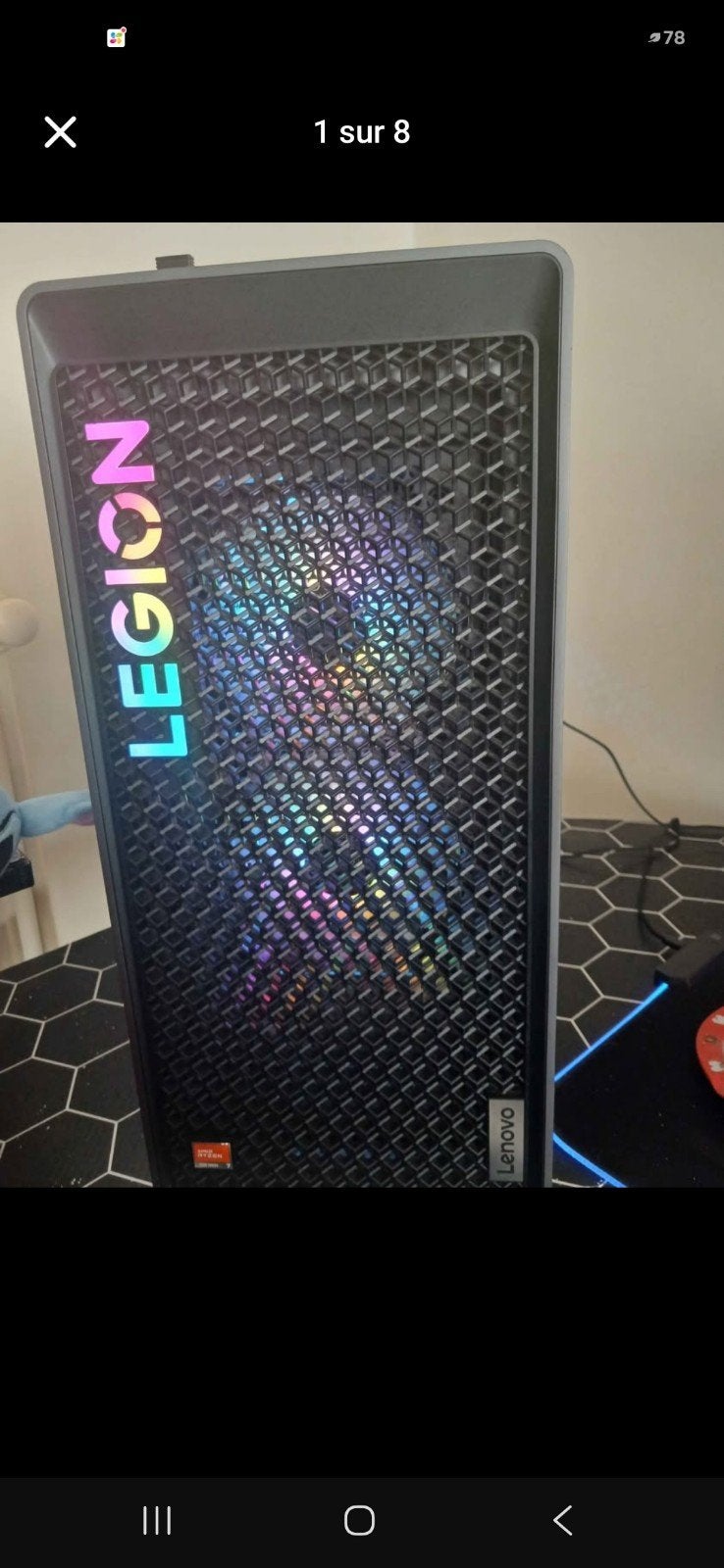 pc gaming lenovo légion, Informatique & Logiciels, Comme neuf, 4 Ghz ou plus, Enlèvement, AMD Ryzen 7
