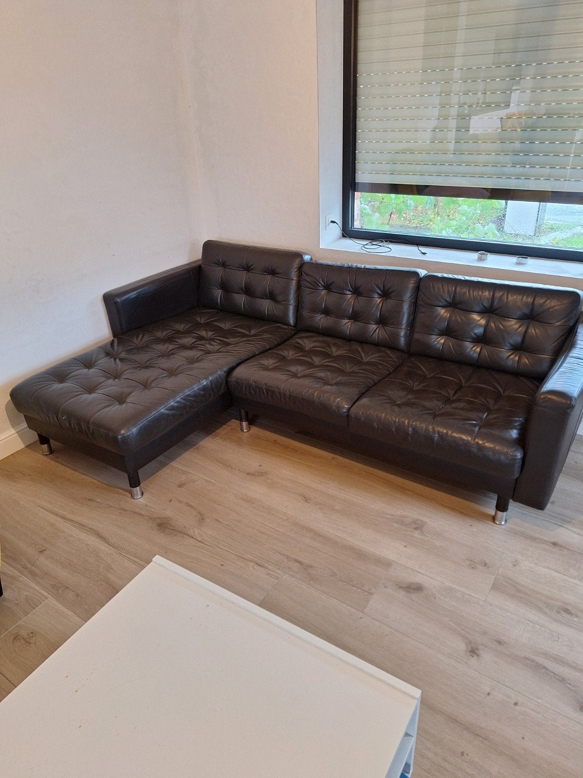3 zit zetel in zwart leder, Maison & Meubles, Enlèvement