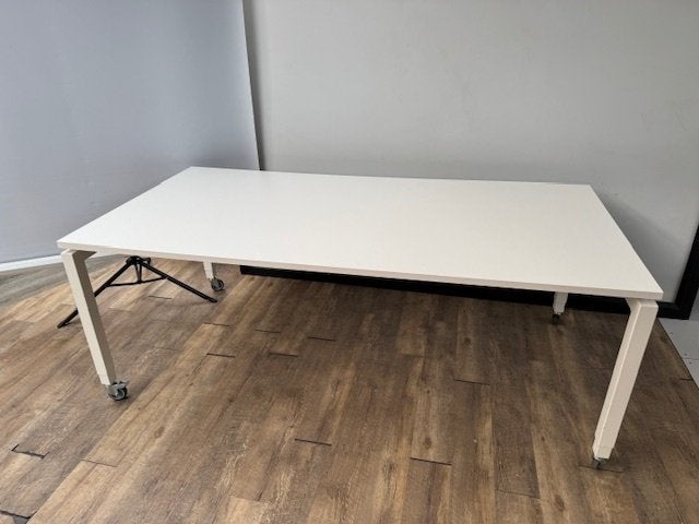 Verrijdbare vergadertafel wit 200 x 100, Enlèvement, Réglable en hauteur