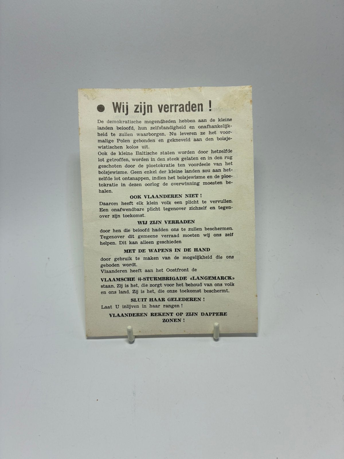 Brochure Langemarck, Enlèvement ou Envoi