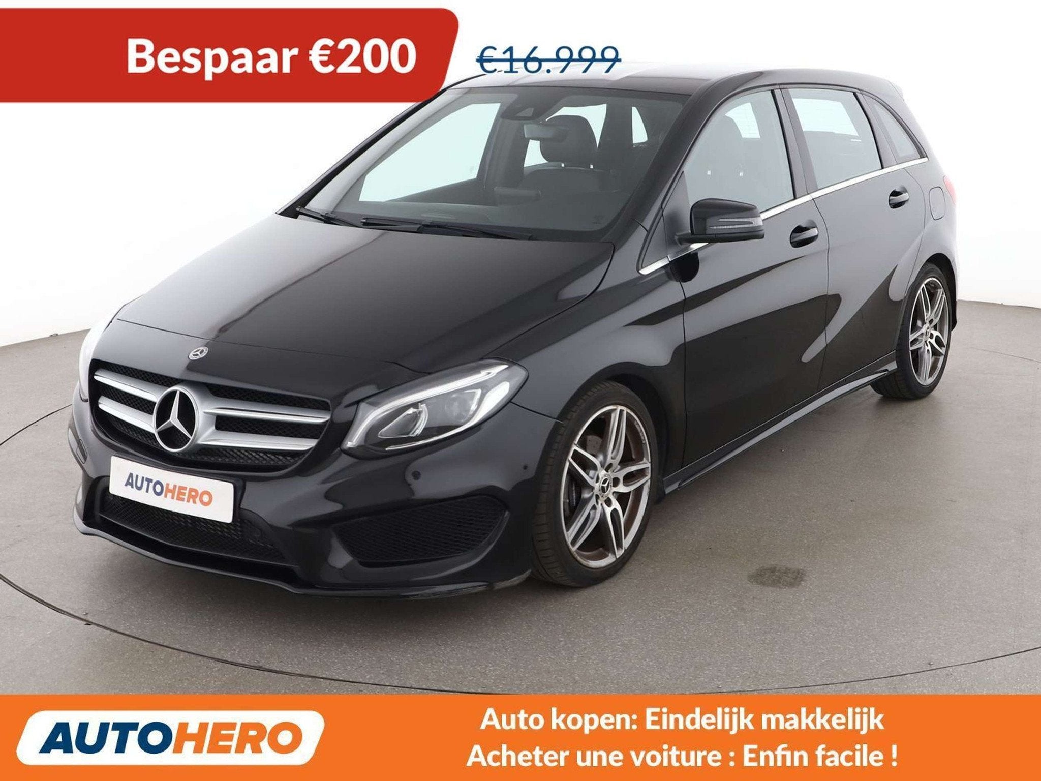 Mercedes-Benz B-Klasse 180 B 180 AMG Line (bj 2018), Auto's, 122 pk, Gebruikt, Alcantara, Zwart