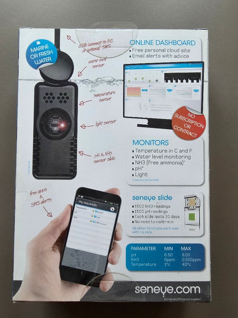 Seneye aquarium Watermonitor, Dieren en Toebehoren, Vissen | Aquaria en Toebehoren, App-bediening, Overige typen, Nieuw, Overige merken