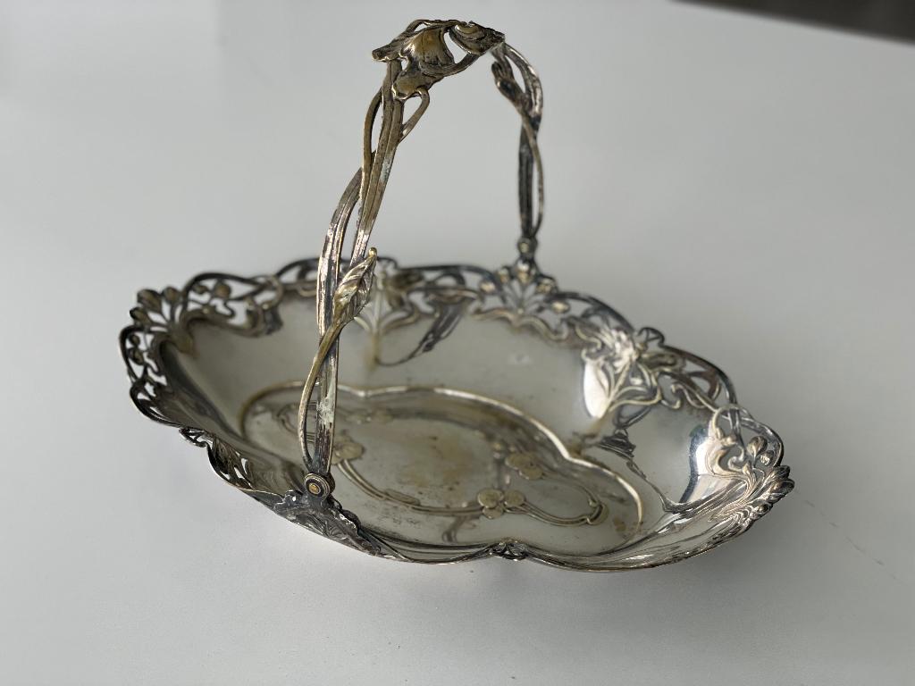 Antieke verzilverde art nouveau schaal wmf, Enlèvement