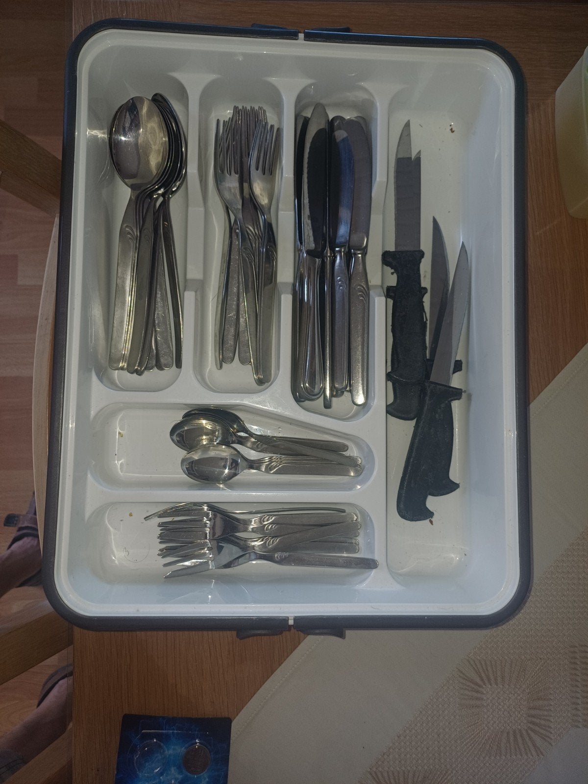besteklade met bestek, Ophalen, Gebruikt, Inox of Chroom, Los bestek