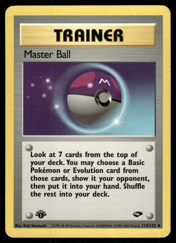 Master Ball 116/132 - Gym Challenge (1st edition), Envoi, Utilisé