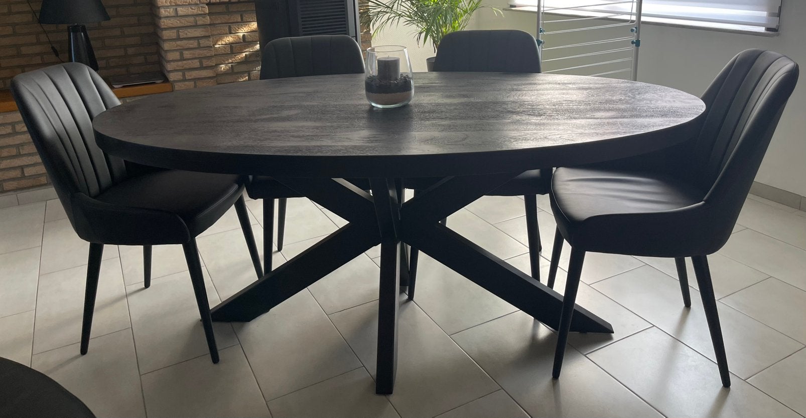Table en bois de manguiers avec 6 chaises, Maison & Meubles, 150 à 200 cm, Cinq personnes ou plus, Comme neuf, Enlèvement