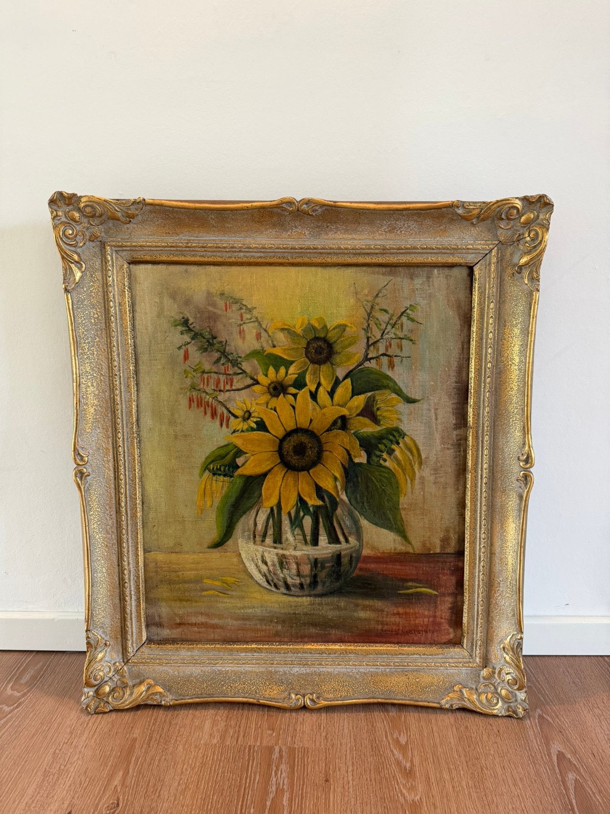 Groot schilderij, Antiquités & Art, Cadre spécial, Enlèvement, Fleurs, Toile