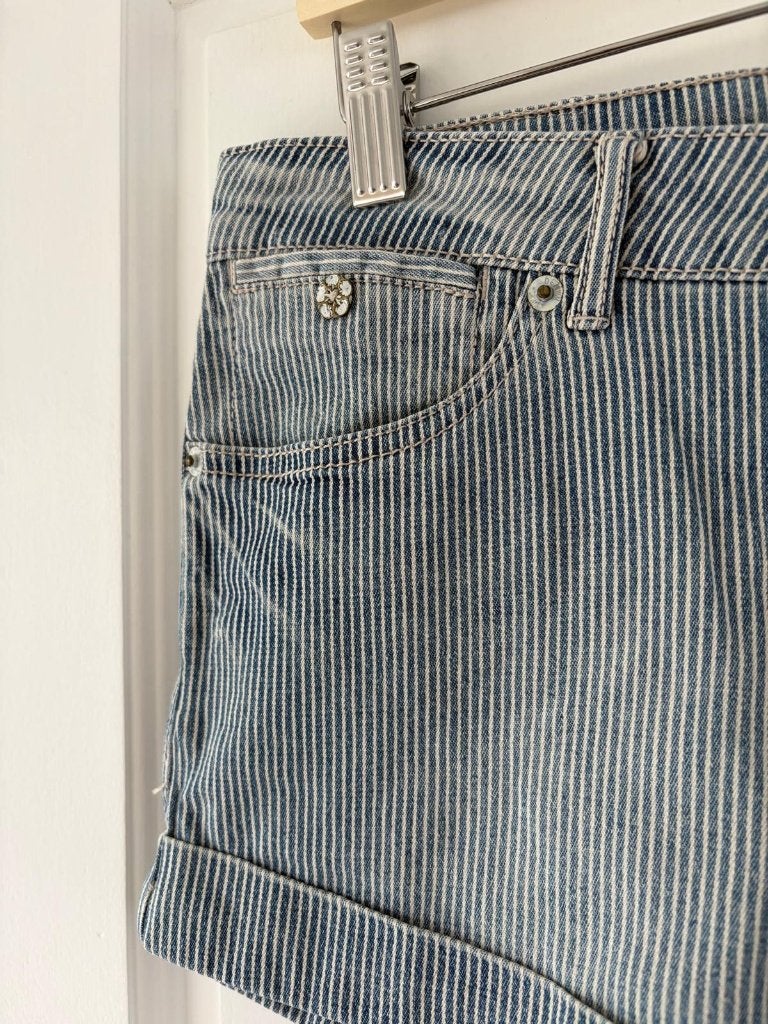 Springfield short Maat 38 / M Blauw Wit Gestreept, Kleding | Dames, Blauw, Springfield, Ophalen of Verzenden, Zo goed als nieuw