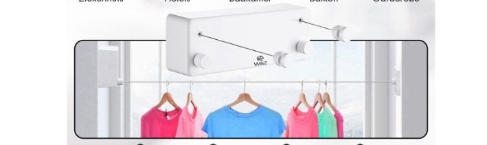 Clothesline Fil extensible avec âme en acier - 8,4 m, blanc, Enlèvement ou Envoi, Comme neuf, Autres types