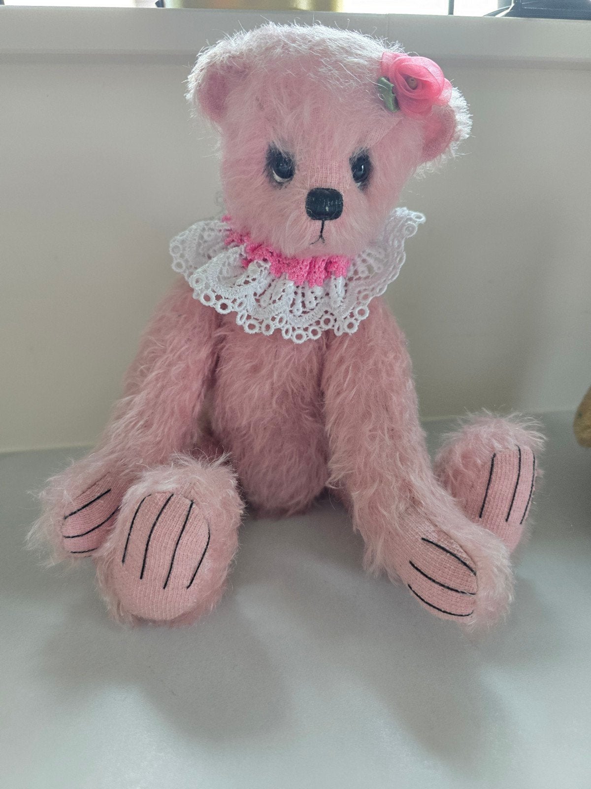 Handmade Teddybeer van pluche., Ophalen of Verzenden, Zo goed als nieuw, Beer, Middelgroot (20 tot 80 cm)