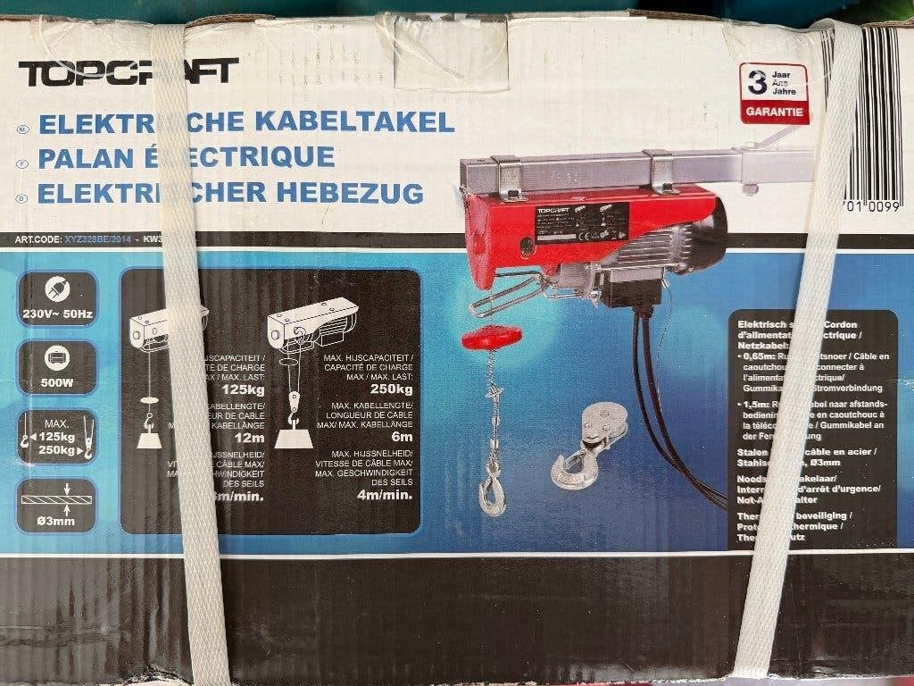 Palan électrique TopCraft 500W, Doe-het-zelf en Bouw, Ophalen, Nieuw, Elektrisch