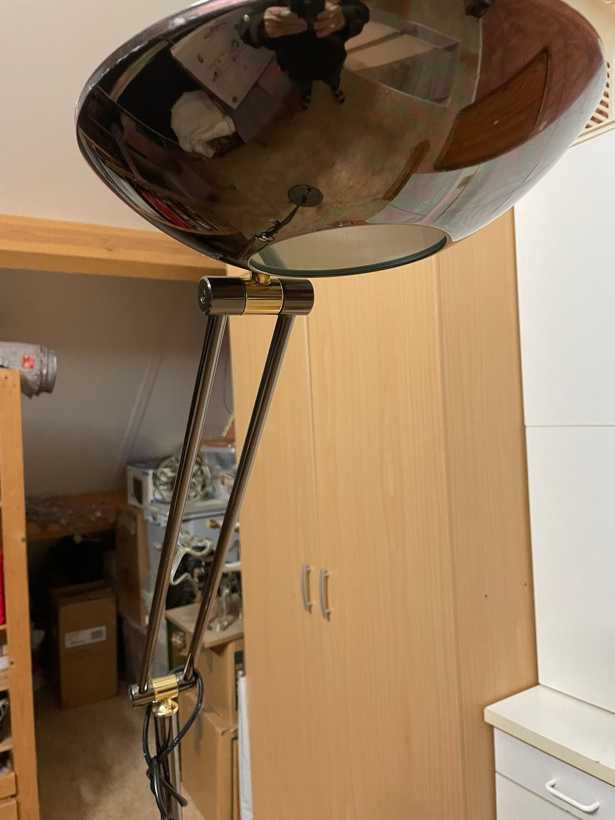 Halogeen staanlamp met dimmer, Huis en Inrichting, Lampen | Vloerlampen, Ophalen, Gebruikt
