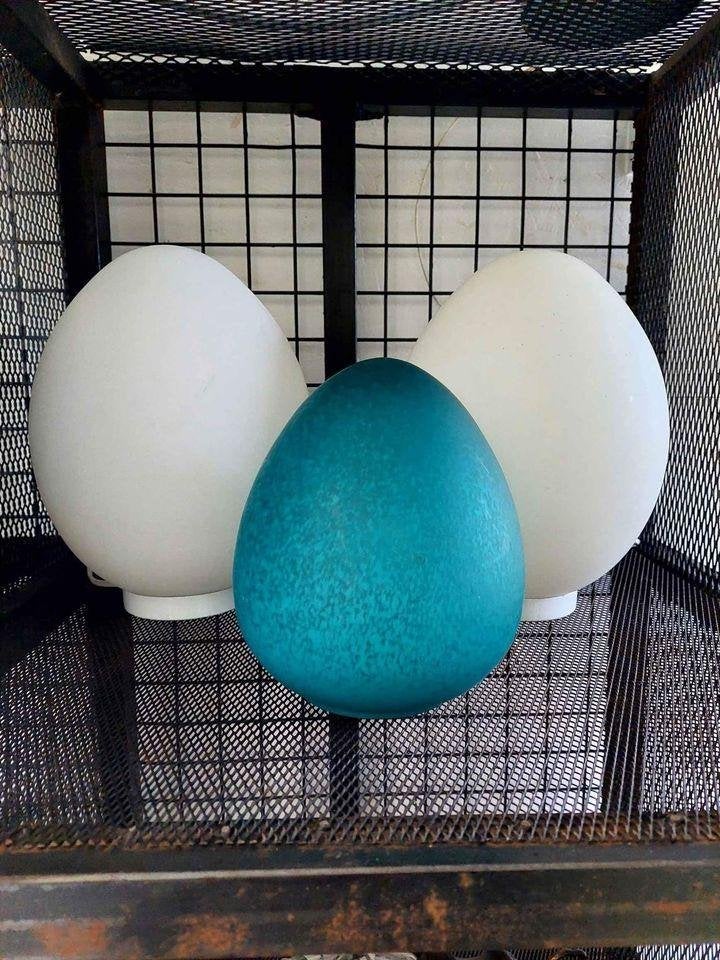 Lampe oeuf Vianne verte en verre de 20 cm de haut, Enlèvement, Lampe, Verre