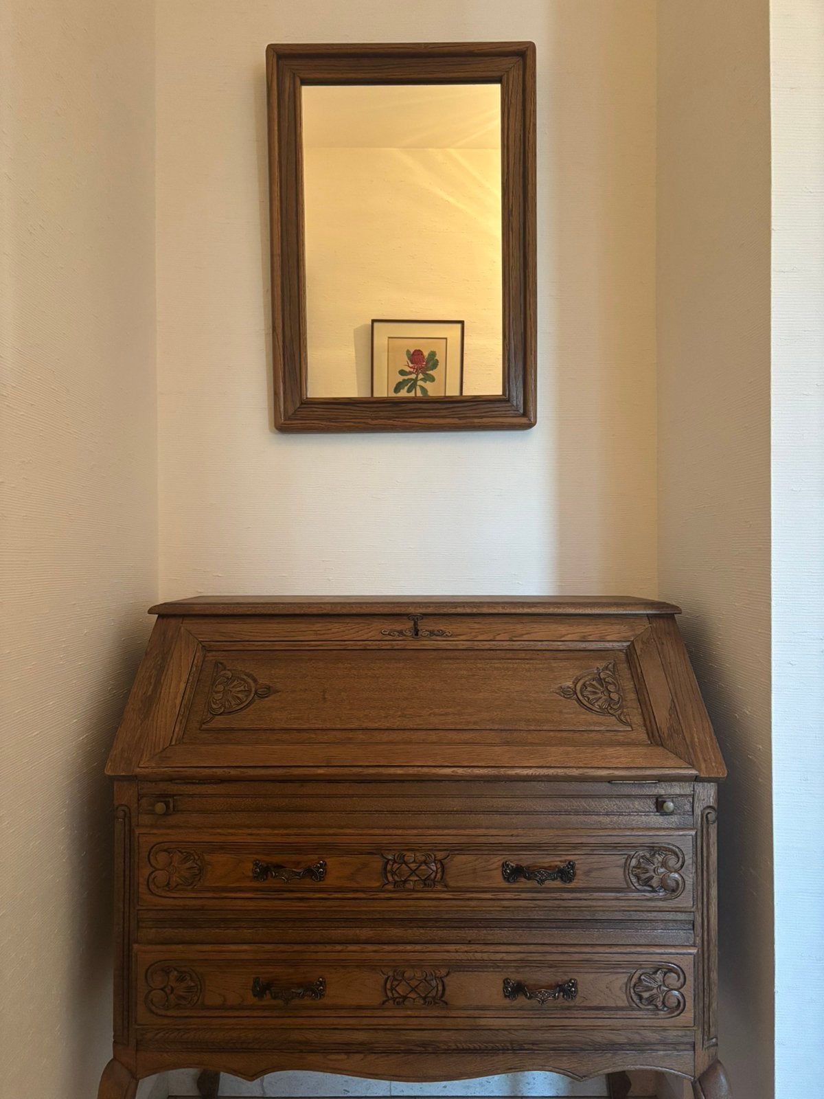 Eiken secretaire Lodewijk XV stijl, Enlèvement, Comme neuf