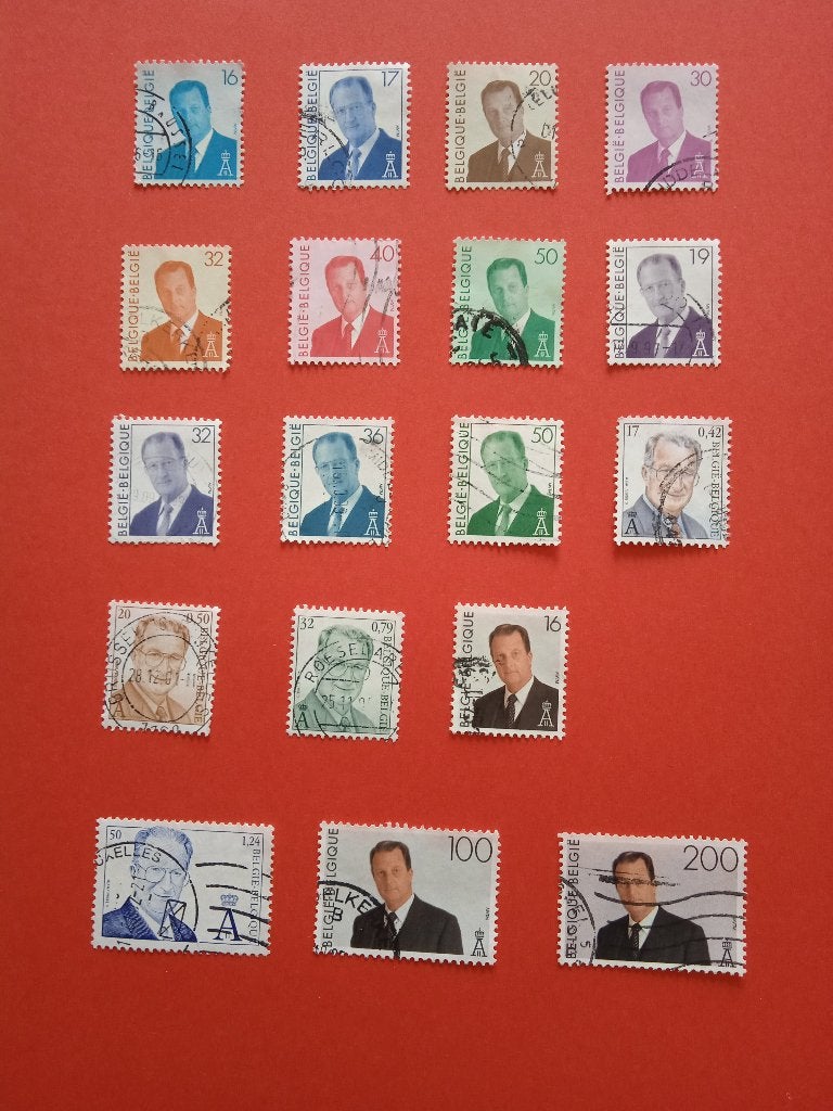 Lot de 18 timbres "Albert II" oblitérés, Envoi, Affranchi, Oblitéré, Chefs d'Etat