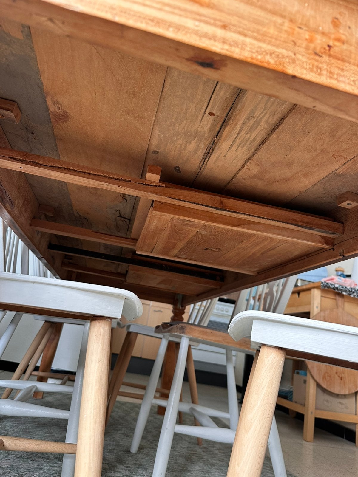 Rustieke houten eettafel van bij Ventura, Maison & Meubles, Tables | Tables à manger, Comme neuf, Enlèvement