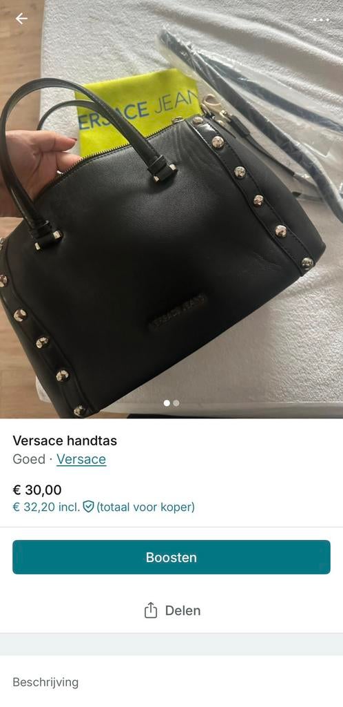 Versace handtas, Handtassen en Accessoires, Tassen | Damestassen, Ophalen, Zo goed als nieuw, Handtas