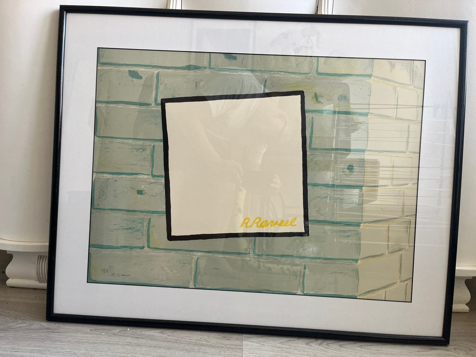 Kunst Roger Raveel litho - Muurtje met wit in het vierkant, Enlèvement