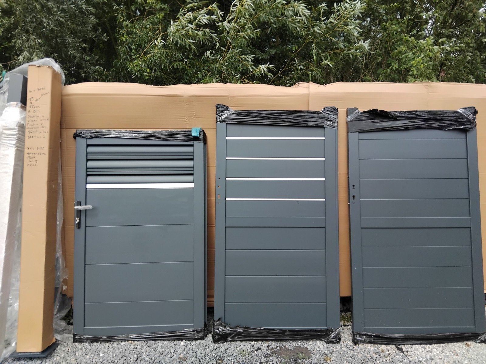 Porte jardin portillon portail poteaux aluminium 7016., Jardin & Terrasse, Aluminium