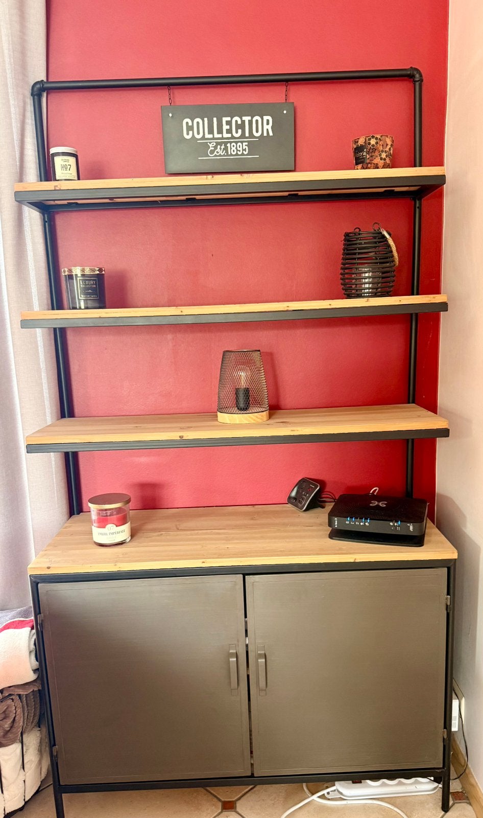 Étagère maison du monde, 25 à 50 cm, Avec porte(s), Autres essences de bois, Comme neuf