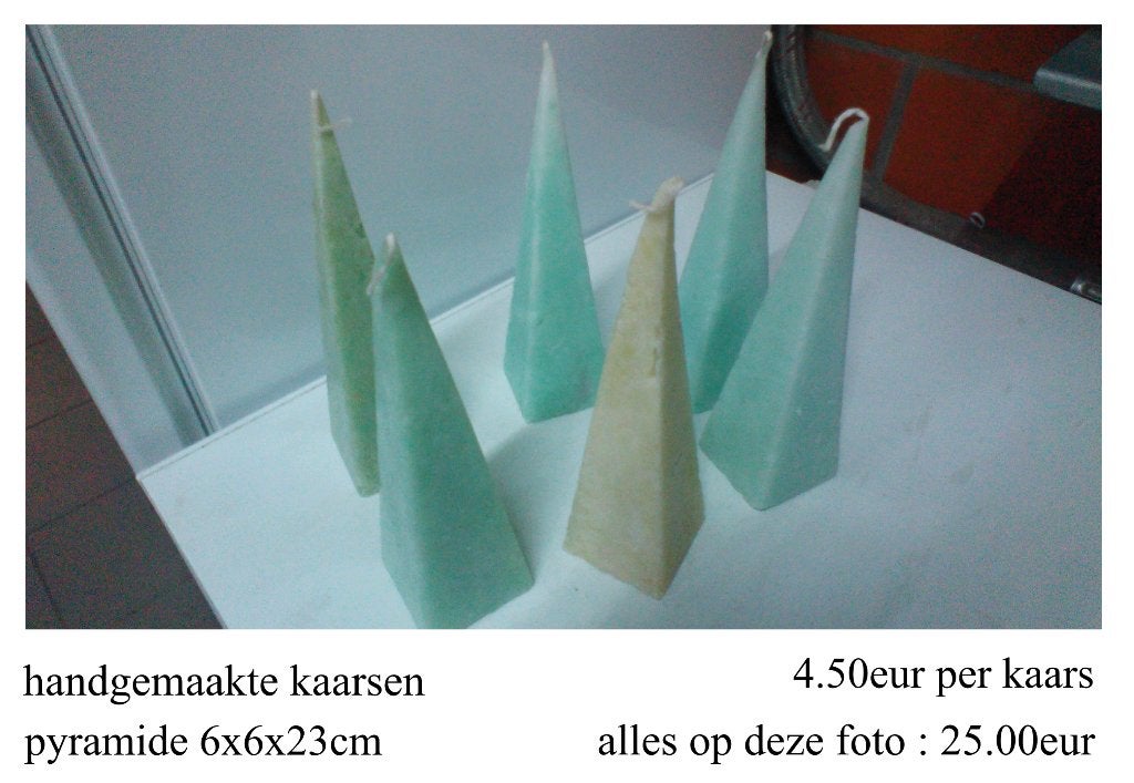 handgemaakte kaarsen verjaardag piramide moederdag mama hart, Ophalen of Verzenden, Nieuw