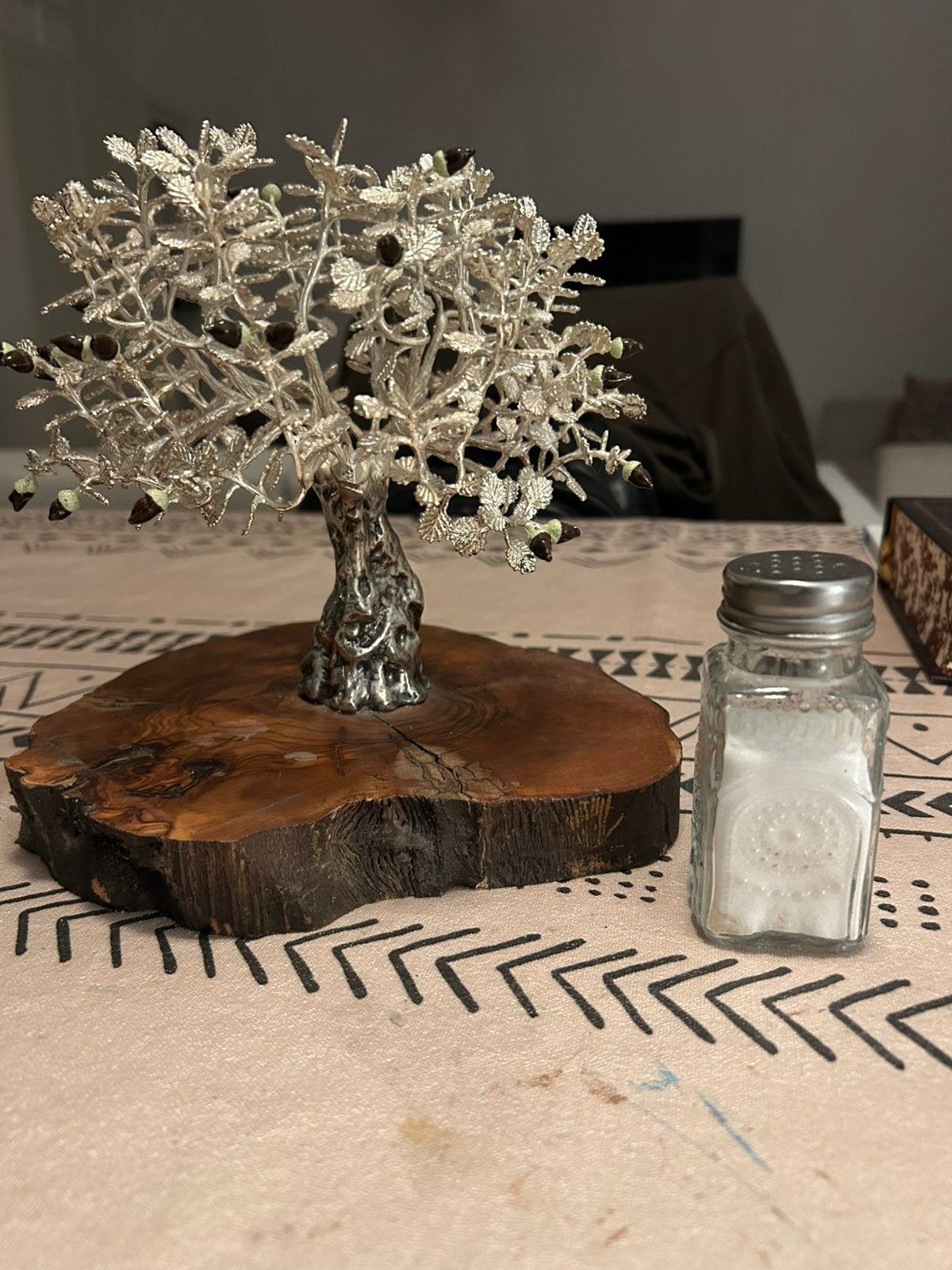 Arbre décoratif vintage tronc possiblement en argent, Enlèvement, Utilisé, Bois