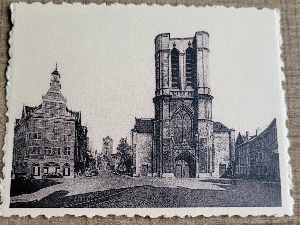 Oude fotoprent: Sint-Michielskerk, Gent, Verzamelen, Foto's en Prenten, Ophalen of Verzenden, Gebruikt, Gebouw, Prent