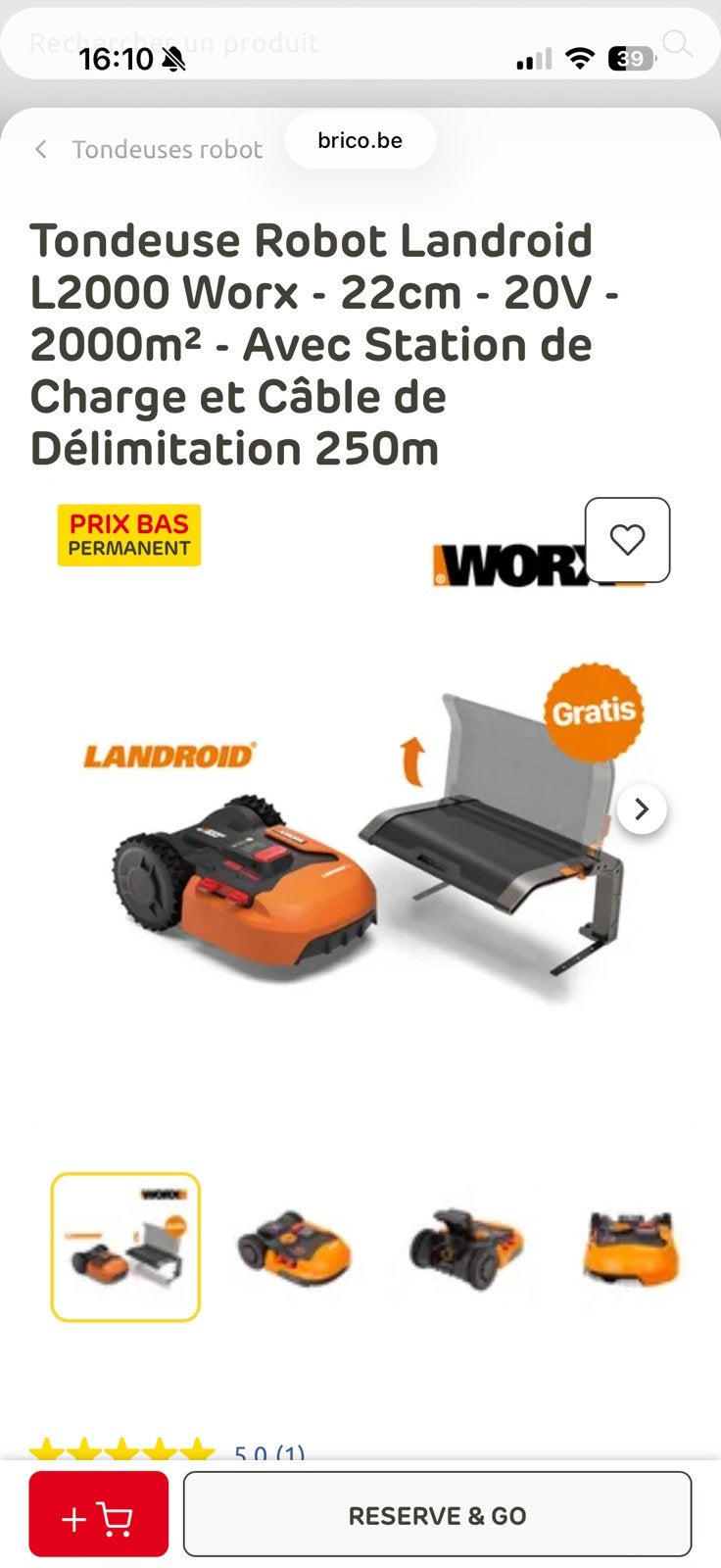 Tondeuse worx, Enlèvement ou Envoi, Comme neuf