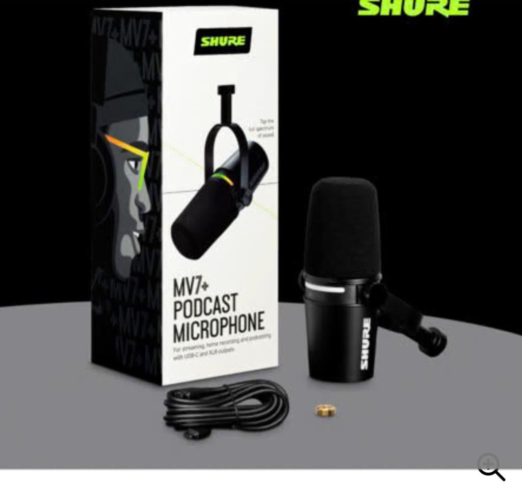 SHURE MV7+ Microphone, Enlèvement ou Envoi, Comme neuf, Micro studio