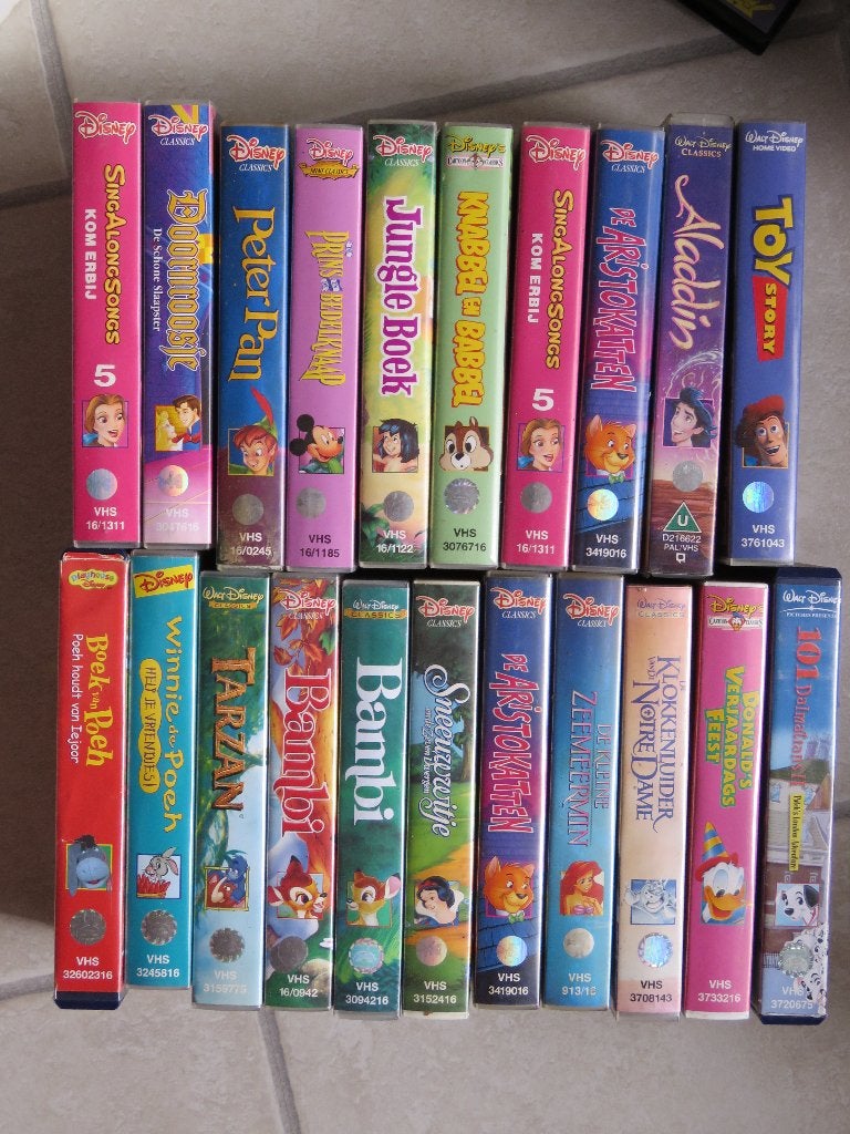 WALT DISNEY TEKENFILMS  VHS VIDEOBANDEN, À partir de 6 ans, Utilisé, Néerlandais, VHS