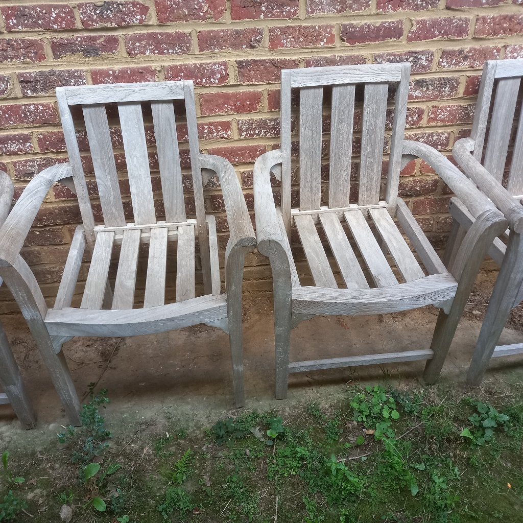 fauteuils teck massif empilables, Jardin & Terrasse, Enlèvement ou Envoi, Bois de teck, Empilable