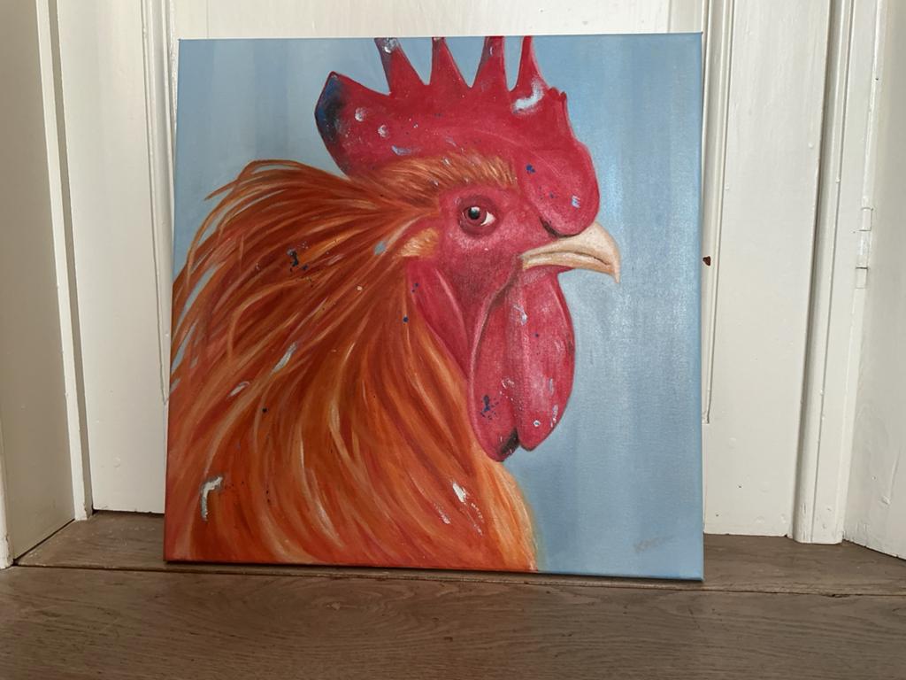 Schilderij Rode trots, Antiek en Kunst, Ophalen of Verzenden