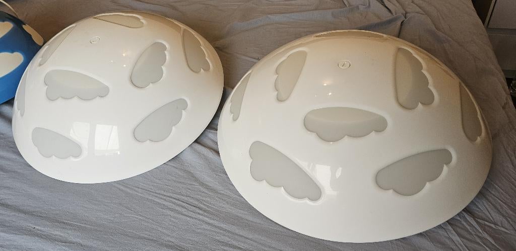 2 witte Ikea Skojig wolkenlampen, Kinderen en Baby's, Ophalen of Verzenden, Gebruikt, Lamp