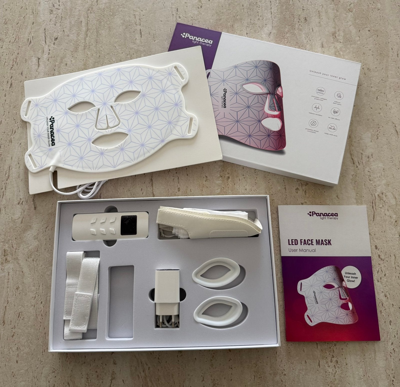 Panacea LED Gezichtsmasker Lichttherapie – Nieuw, Ophalen of Verzenden, Nieuw, Gehele gezicht, Verzorging