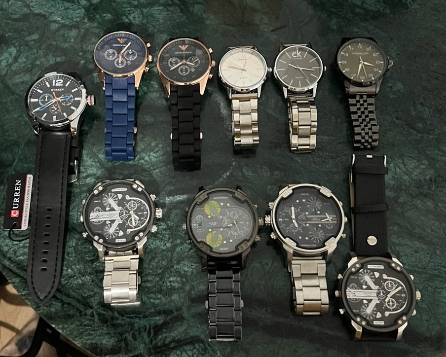 Lot de montres: Emporio Armani, Calvin Klein, Diesel, Curren, Enlèvement, Utilisé, Montre-bracelet