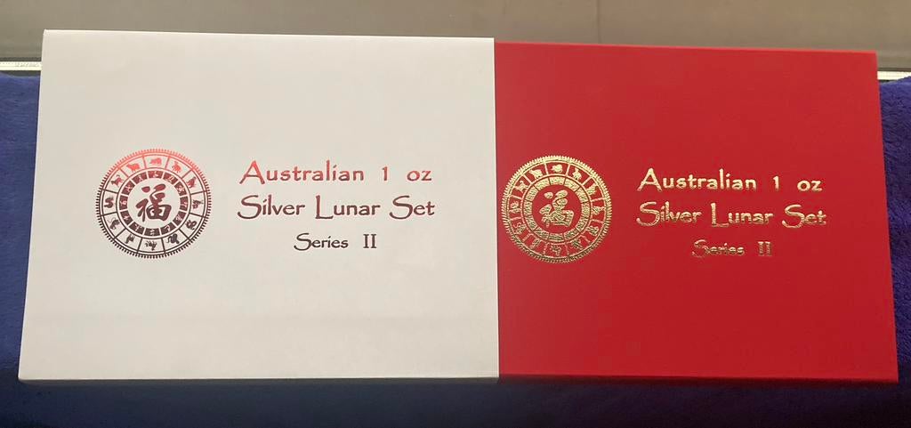 Complete 1 oz zilver Lunar II 2008-2019 serie in verzamelbox, Enlèvement, Argent