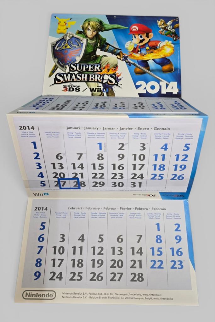 Nintendo Wii U/Nintendo 3DS 2014-kalender — Super Smash