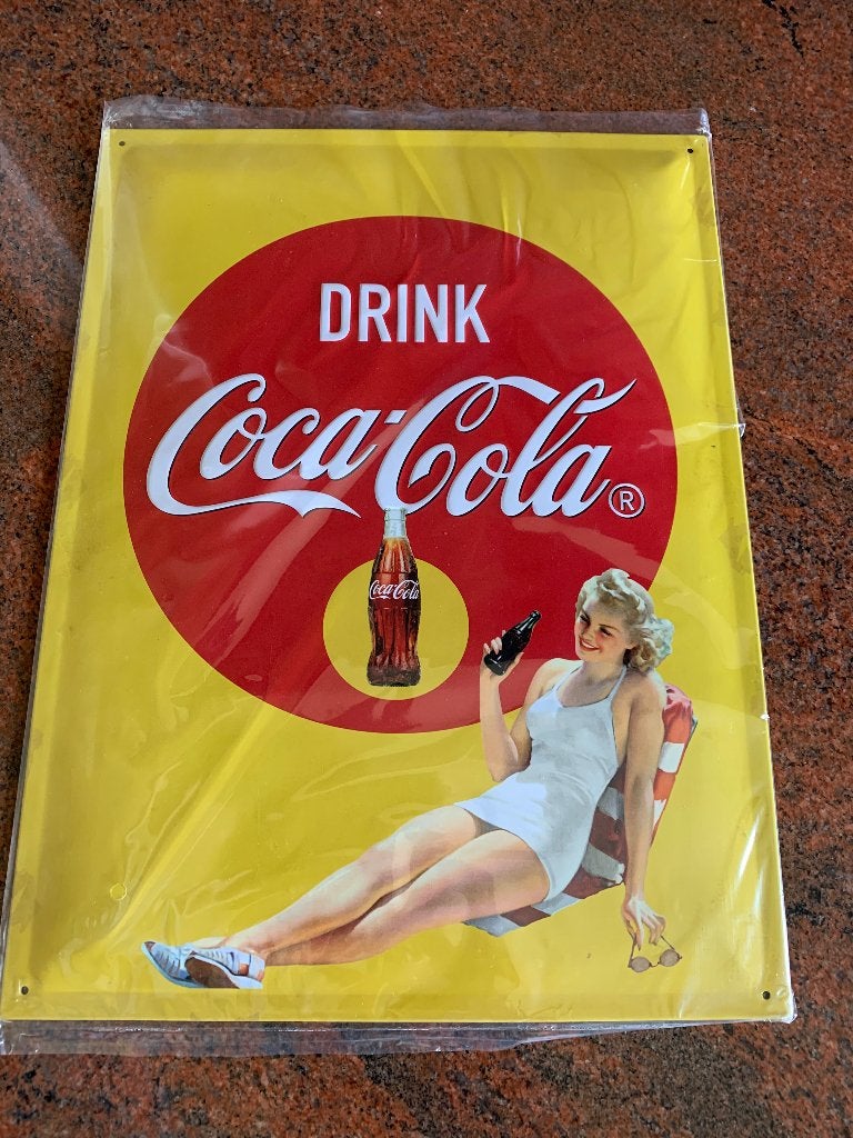 Coca Cola plakkaat 30 x 40 cm reclamebord, Verzamelen, Ophalen of Verzenden, Zo goed als nieuw, Reclamebord