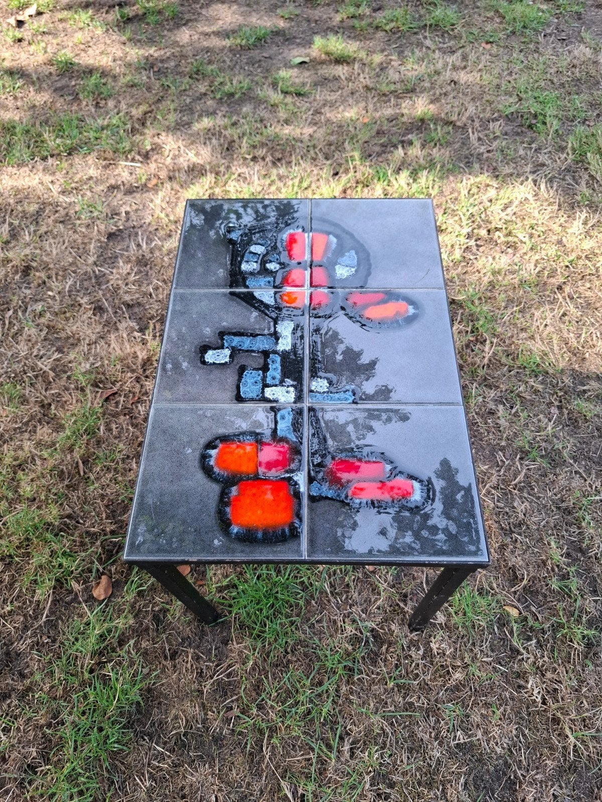 Bijzettafeltje jaren 70, Huis en Inrichting, Minder dan 55 cm, Gebruikt, Ophalen of Verzenden, Modern