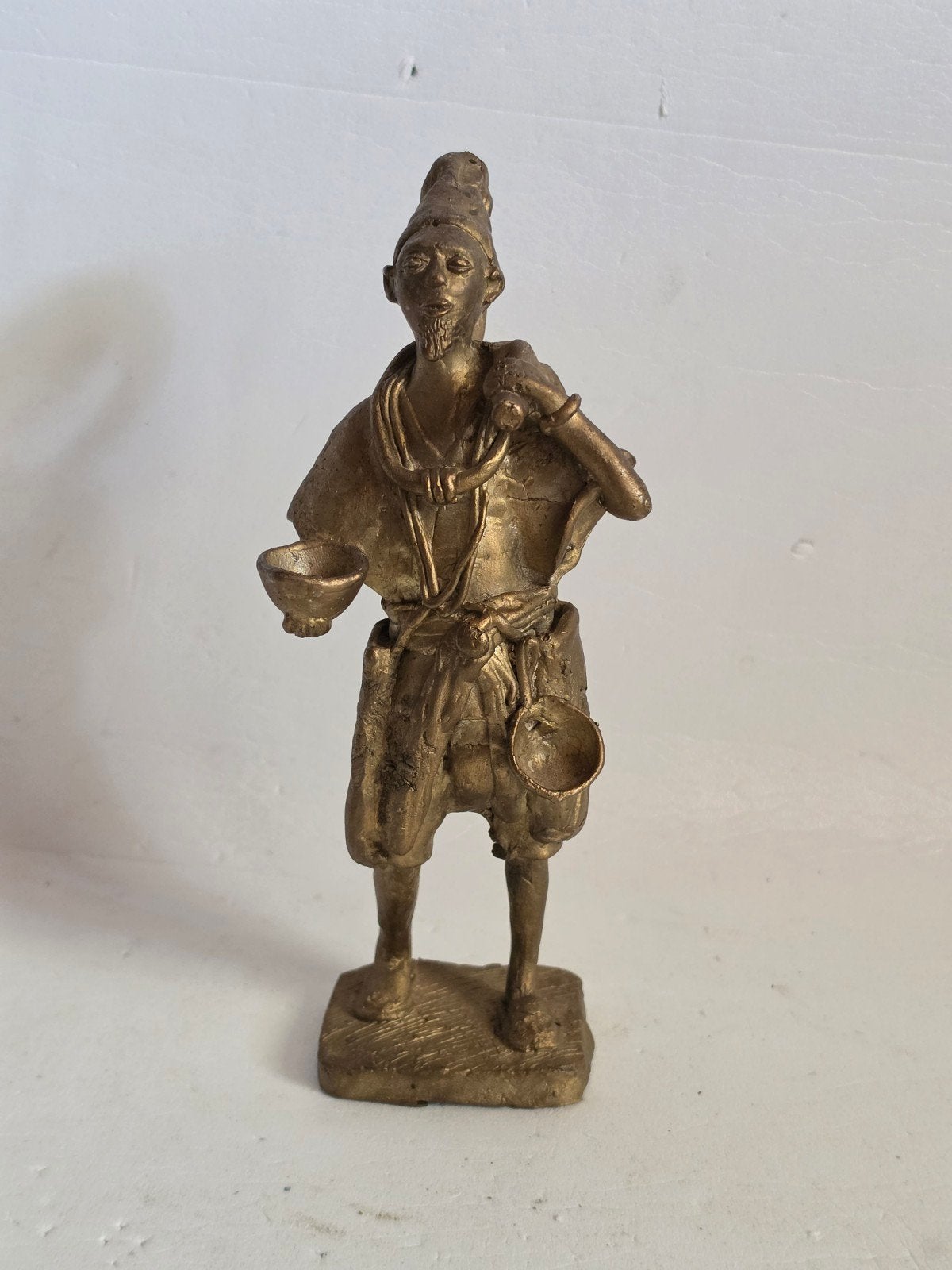Real Bronze Tribal art statue - Warrior sculpture, Antiquités & Art, Enlèvement, Bronze