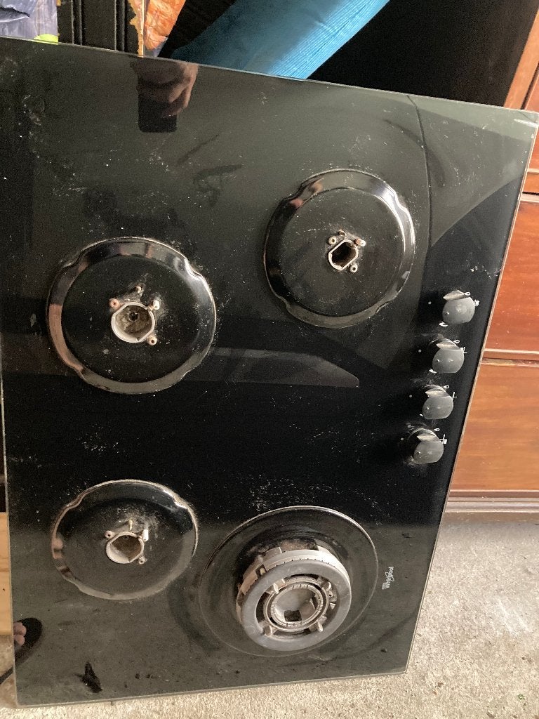 Kookplaat gas Whirlpool, Huis en Inrichting, Keuken | Keukenelementen, Ophalen, Gebruikt, Zwart, 50 tot 100 cm