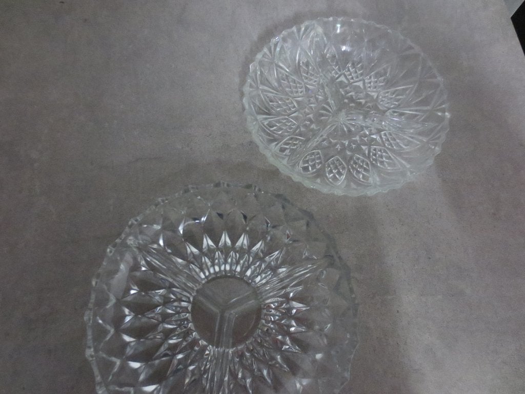 glazen apéro schalen, Ophalen, Gebruikt, Schaal, Rond
