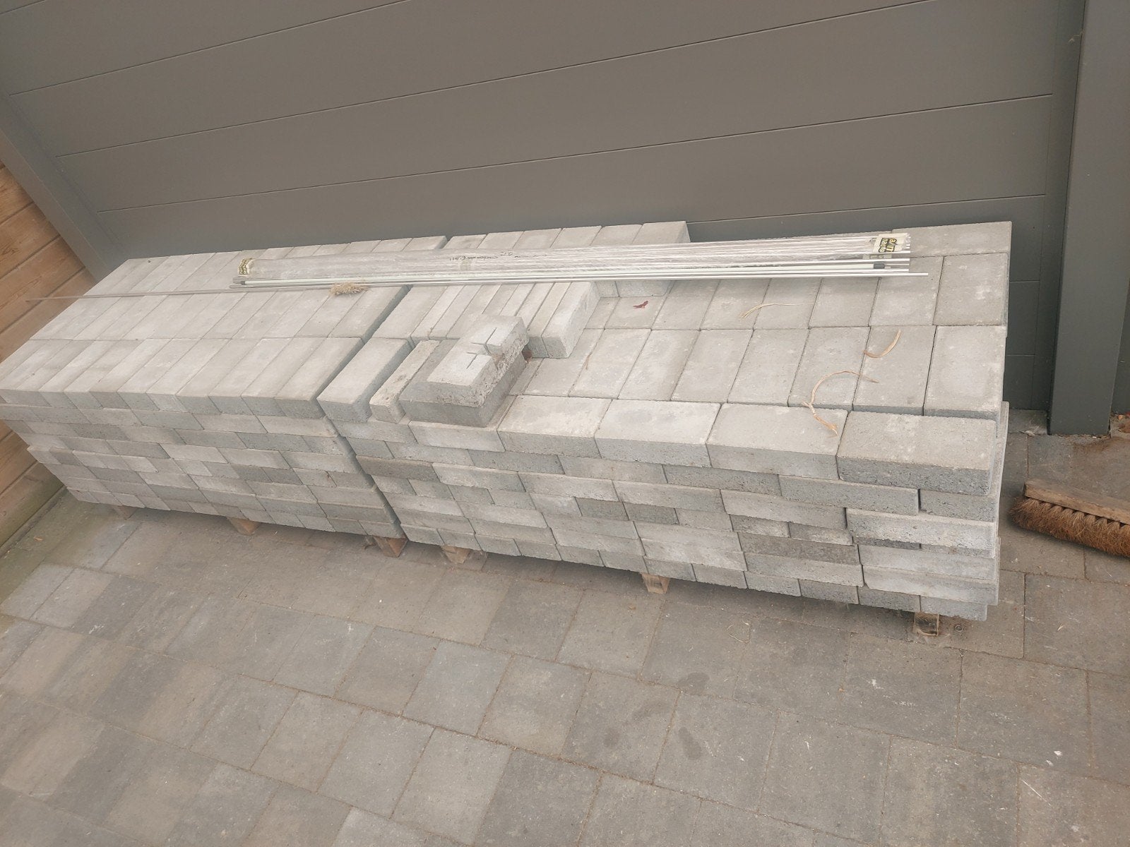 +/-13m² klinkers grijs, Enlèvement, Béton, 10 m²² ou plus, Briques