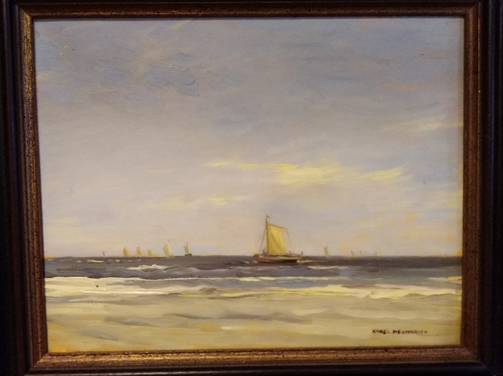 schilderij op doek met zeezicht, Antiek en Kunst, Ophalen, Doek